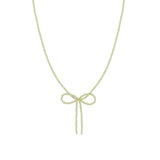 Peridot Bow Necklace 14k Gold Filled, Peridot