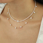 Baroque Potato Pearl Choker Necklace 14k Gold Filled, White Pearl