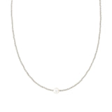 Beaded 6mm Pearl Necklace Sterling Silver, White Pearl