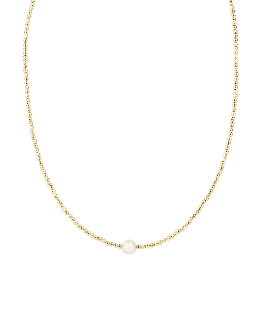 Beaded 6mm Pearl Necklace 14k Gold Filled, White Pearl