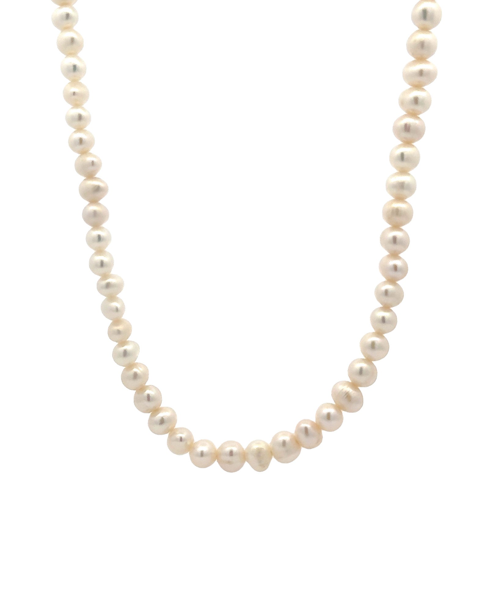 Poppy Rose-Pearl Strand Necklace | 5mm-Necklaces-14k Gold Filled, White Pearl-Blue Ruby Jewellery-Vancouver Canada