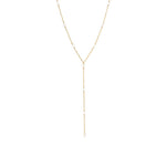 Pearl Station Lariat | 4mm 14k Gold Filled, White Pearl