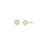 Pearl Studs | 4mm Sterling Silver, White Pearl