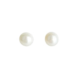 Pearl Studs | 8mm Sterling Silver, White Pearl