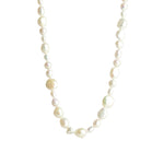 15" Mix Pearl Strand Necklace Sterling Silver, White Pearl