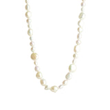 15" Mix Pearl Strand Necklace Sterling Silver, White Pearl