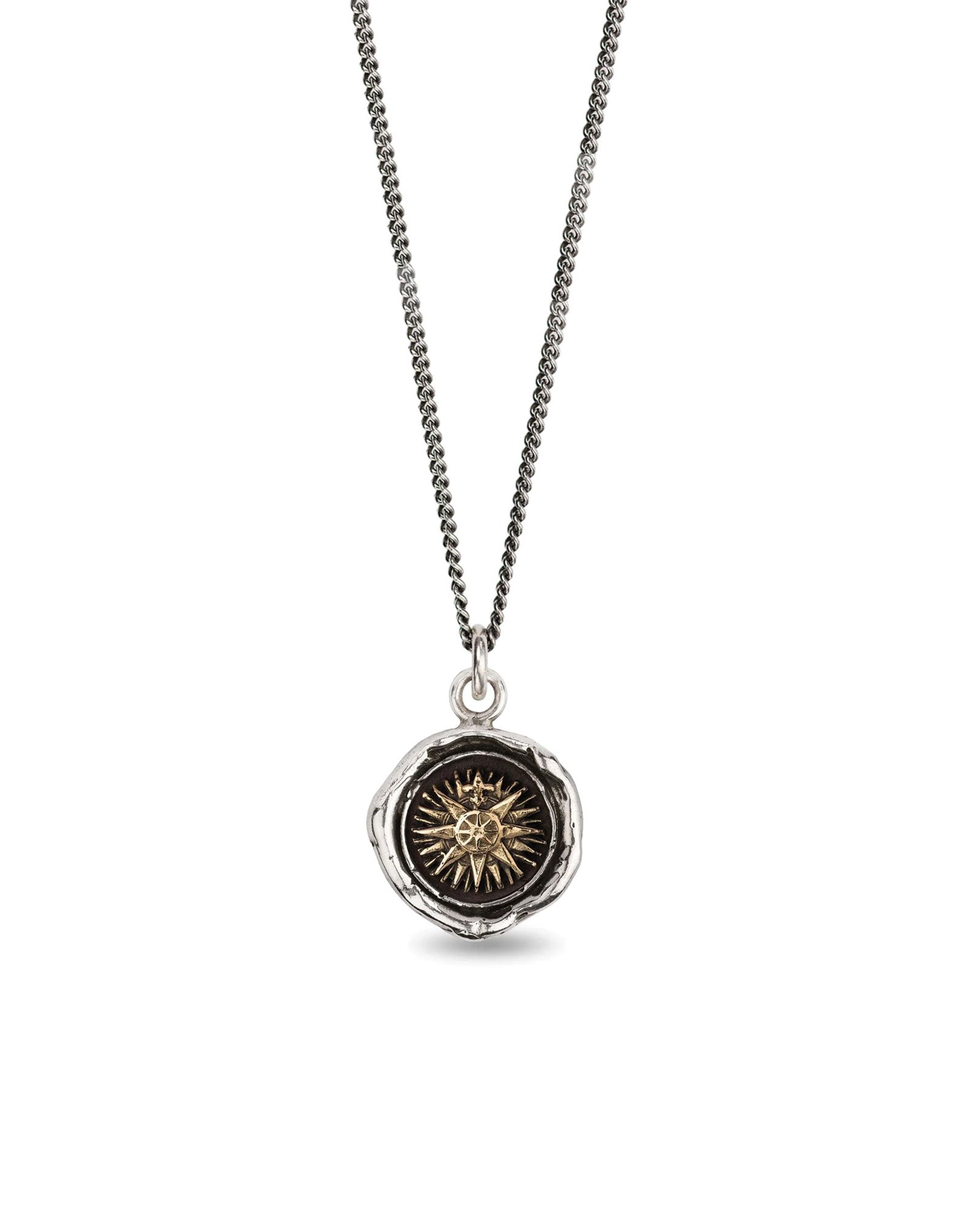 Direction Talisman Oxidized Silver, White Pearl