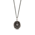 Walking Meditation Talisman Oxidized Silver, White Pearl