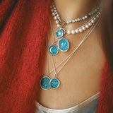 Pyrrha-Trust The Universe Talisman | True Colours-Necklaces-Sterling Silver, Ceramic Blue-Blue Ruby Jewellery-Vancouver Canada