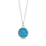 Pyrrha-Hummingbird Talisman | True Colours-Necklaces-Sterling Silver, Ceramic Blue-Blue Ruby Jewellery-Vancouver Canada