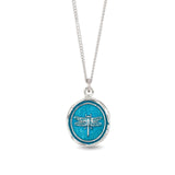 Pyrrha-Dragonfly Talisman | True Colours-Necklaces-Sterling Silver, Ceramic Blue-Blue Ruby Jewellery-Vancouver Canada