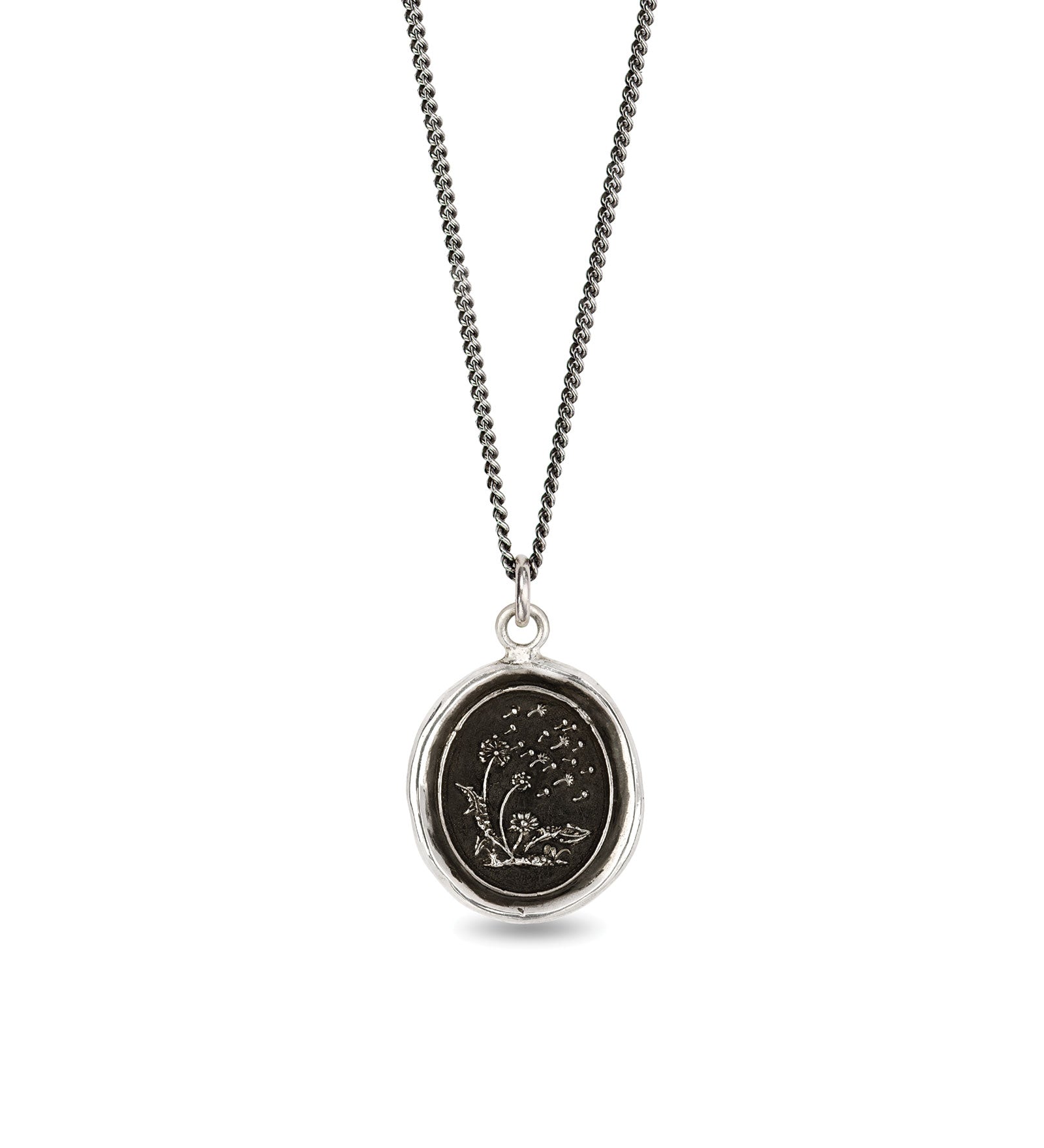 Pyrrha-Seeds Of Success Talisman-Necklaces-Oxidized Sterling Silver-Blue Ruby Jewellery-Vancouver Canada