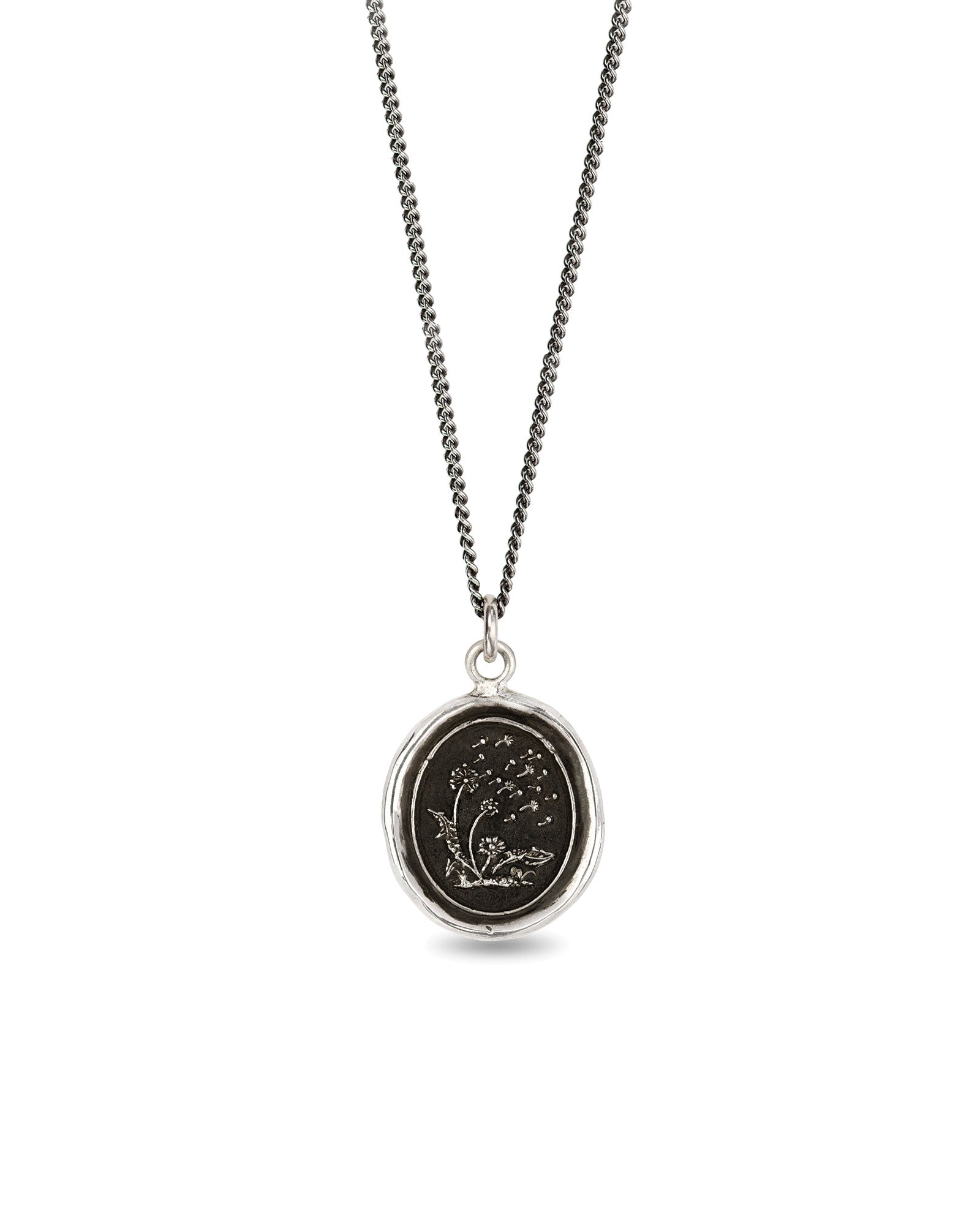 Pyrrha-Seeds Of Success Talisman-Necklaces-Oxidized Sterling Silver-Blue Ruby Jewellery-Vancouver Canada