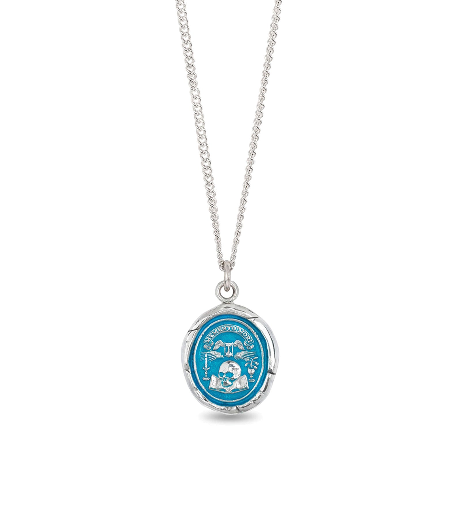 Pyrrha-Memento Mori Necklace | Capri Blue-Necklaces-Blue Ruby Jewellery-Vancouver Canada