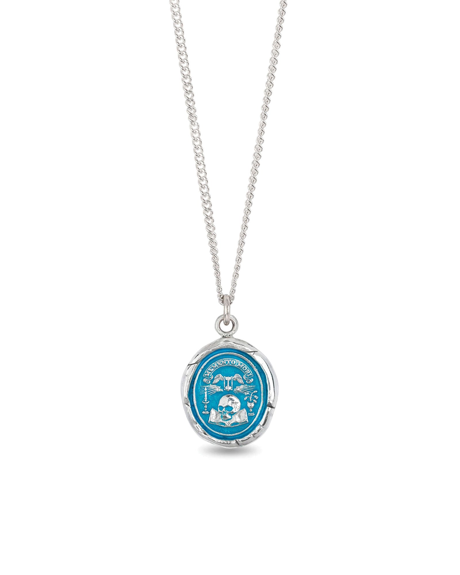 Pyrrha-Memento Mori Necklace | Capri Blue-Necklaces-Blue Ruby Jewellery-Vancouver Canada