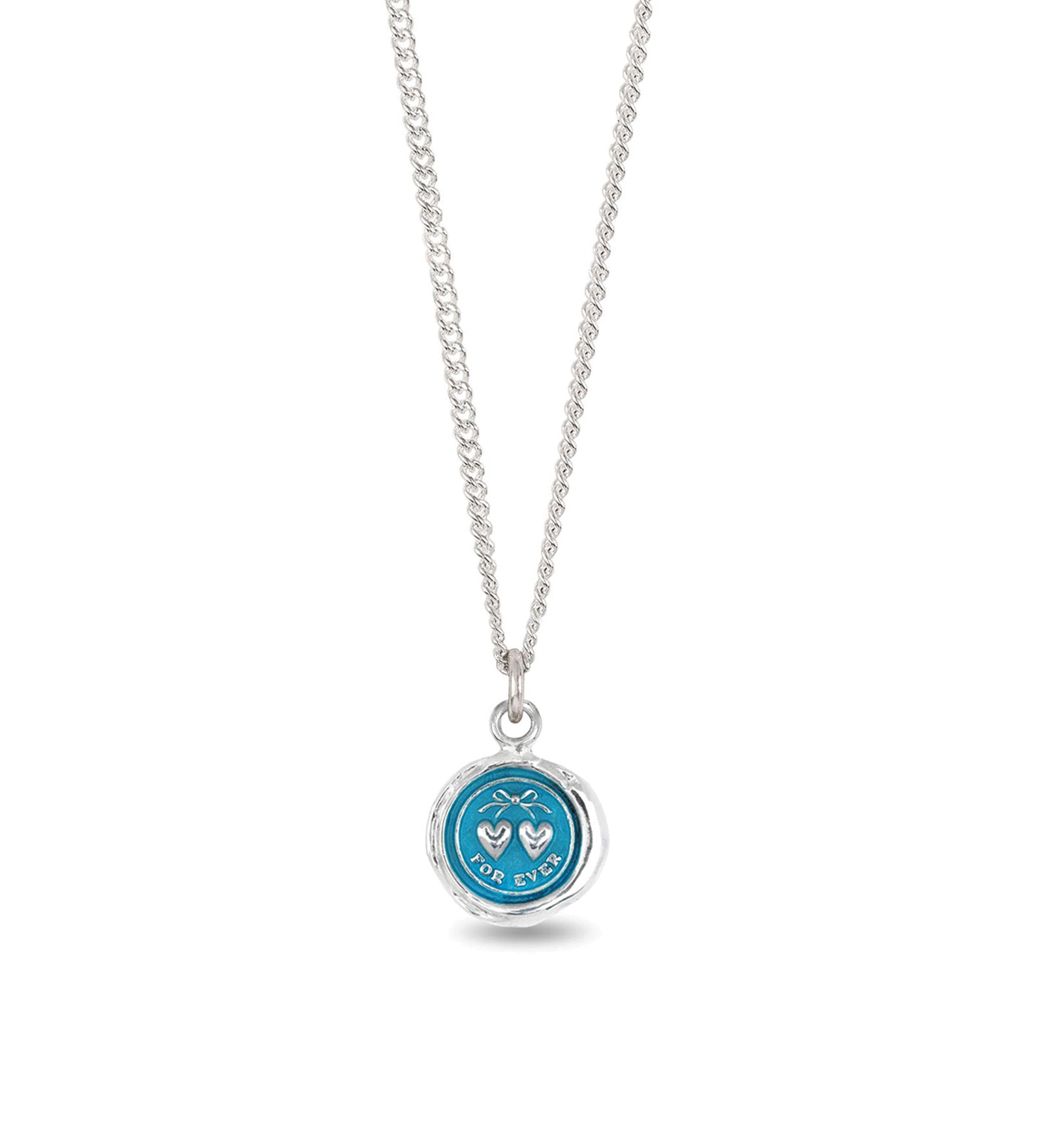 Hearts Talisman | Capri Blue Sterling Silver, Ceramic Blue