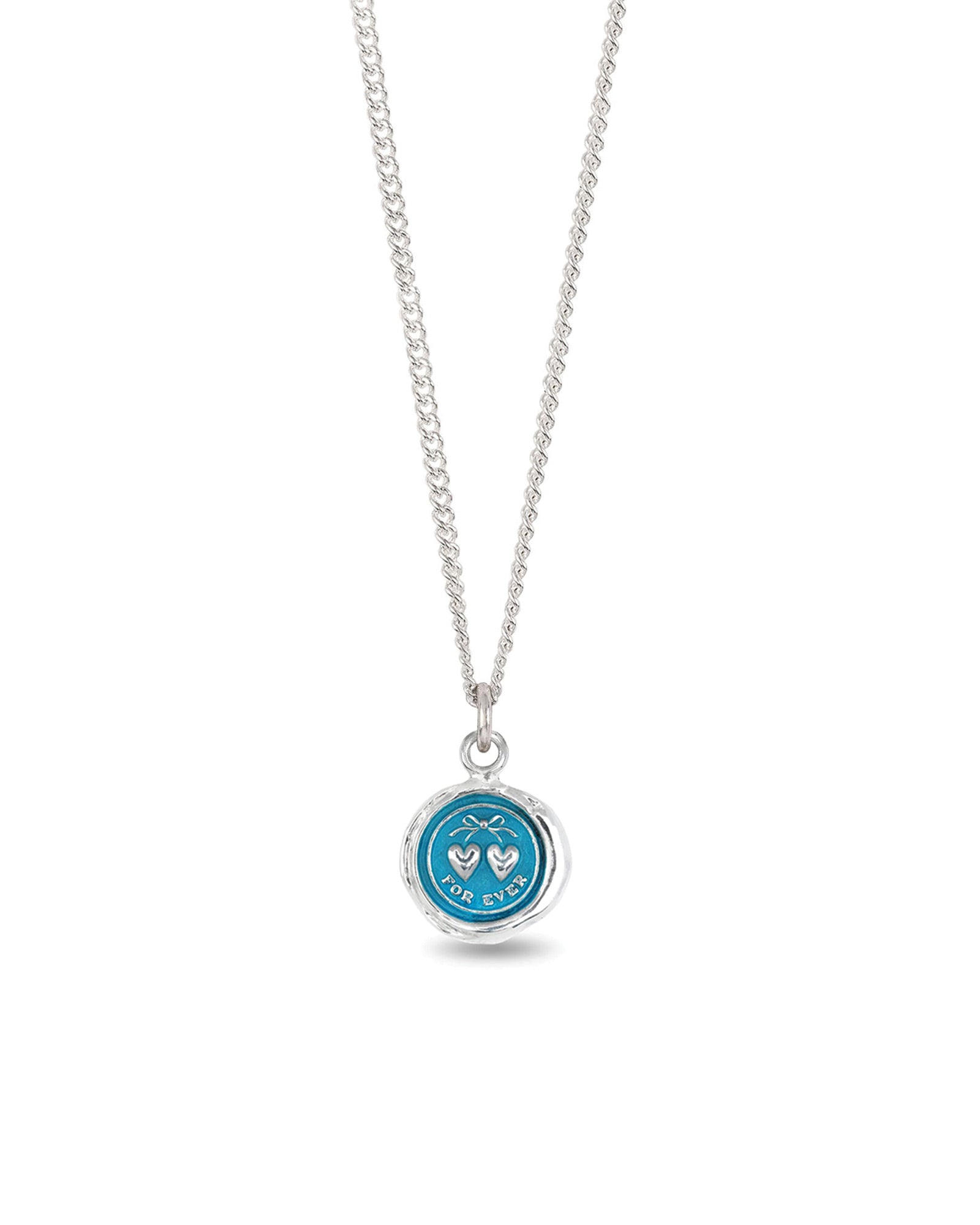 Hearts Talisman | Capri Blue Sterling Silver, Ceramic Blue