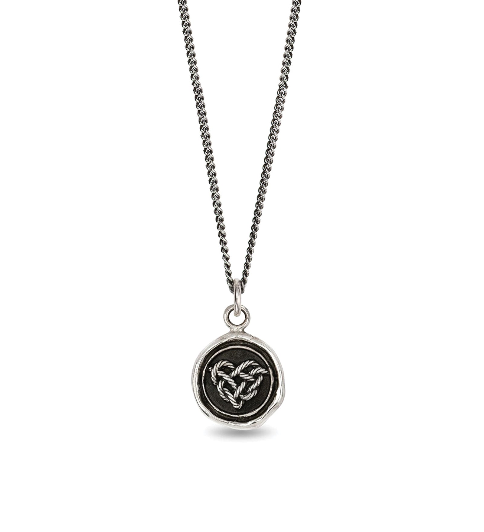 Love Knot Talisman Oxdized Sterling Silver