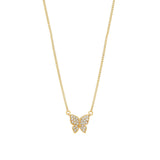 Quiet Icon-Pavé CZ Butterfly Necklace-Necklaces-14k Gold Vermeil, Cubic Zirconia-Blue Ruby Jewellery-Vancouver Canada