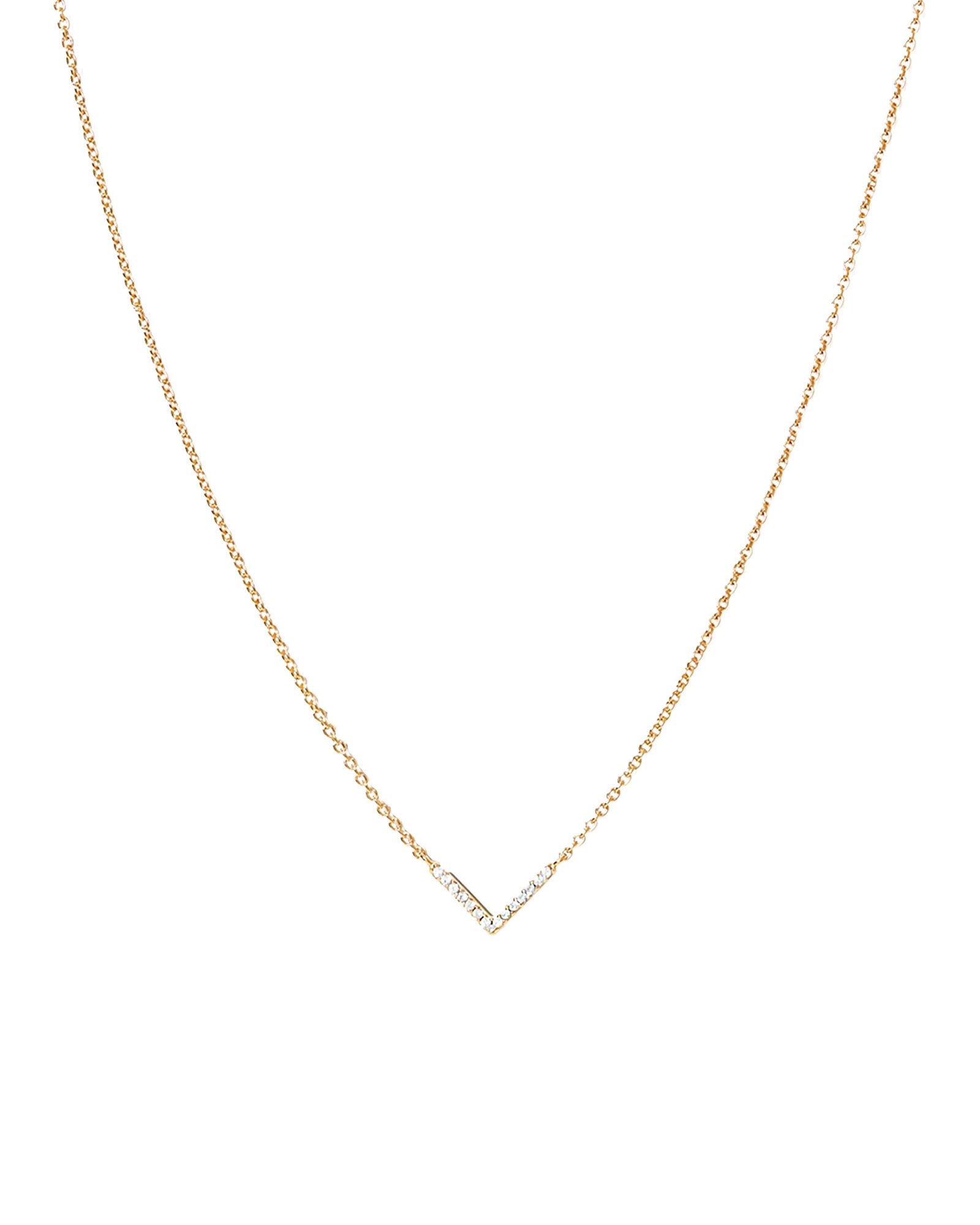 Quiet Icon-Chevron CZ Necklace-Necklaces-14k Gold Vermeil, Cubic Zirconia-Blue Ruby Jewellery-Vancouver Canada