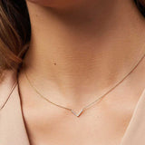 Quiet Icon-Chevron CZ Necklace-Necklaces-14k Gold Vermeil, Cubic Zirconia-Blue Ruby Jewellery-Vancouver Canada