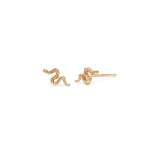 Quiet Icon-Snake Studs-Earrings-14k Gold Vermeil-Blue Ruby Jewellery-Vancouver Canada