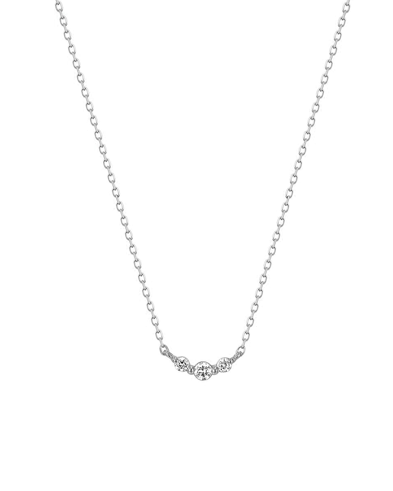 Quiet Icon-Graduated CZ Necklace-Necklaces-Rhodium Plated Sterling Silver, Cubic Zirconia-Blue Ruby Jewellery-Vancouver Canada