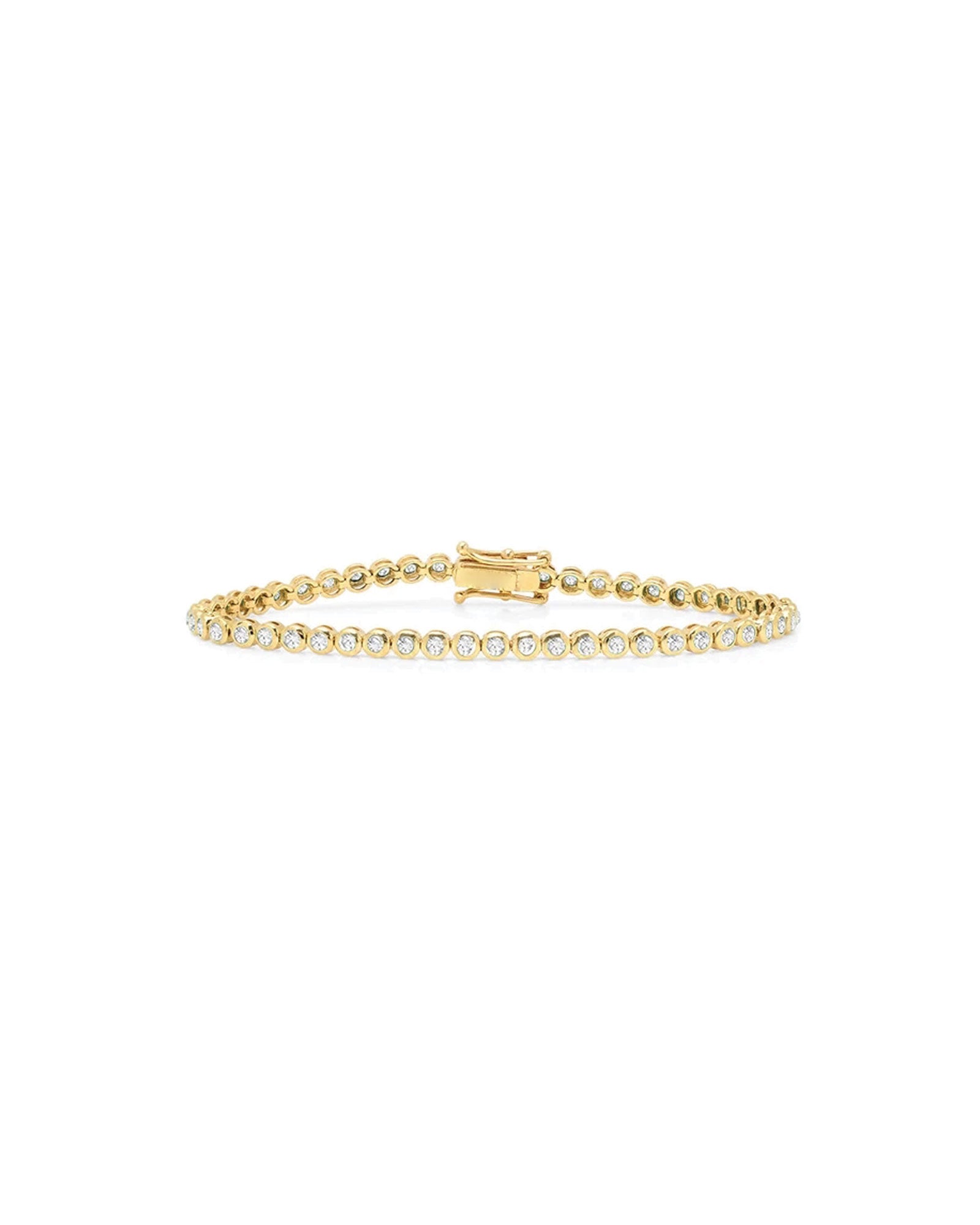 Round Bezel CZ Bracelet 14k Gold Vermeil, Cubic Zirconia