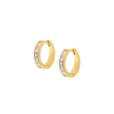 Quiet Icon-Channel CZ Huggies-Earrings-14k Gold Vermeil, Cubic Zirconia-Blue Ruby Jewellery-Vancouver Canada