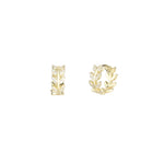 Leaf CZ Huggies 14k Gold Vermeil, Cubic Zirconia