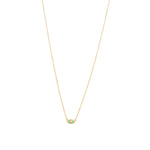 Evil Eye Enamel CZ Necklace 14k Gold Vermeil, Light Blue Enamel