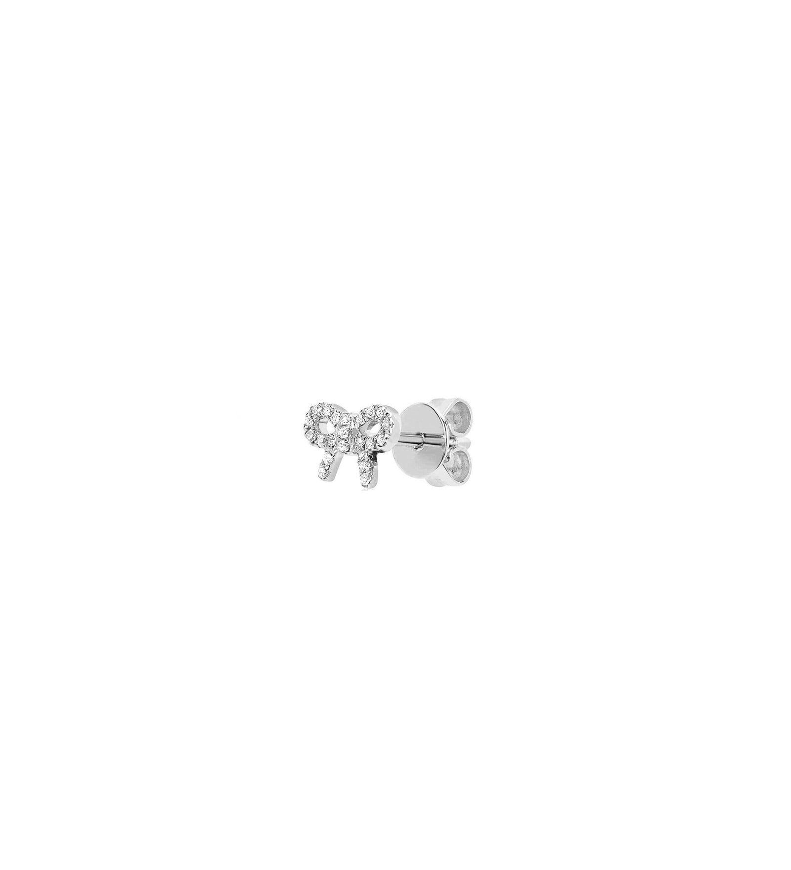 Bow Pavé Stud 14k Gold Vermeil, Cubic Zirconia