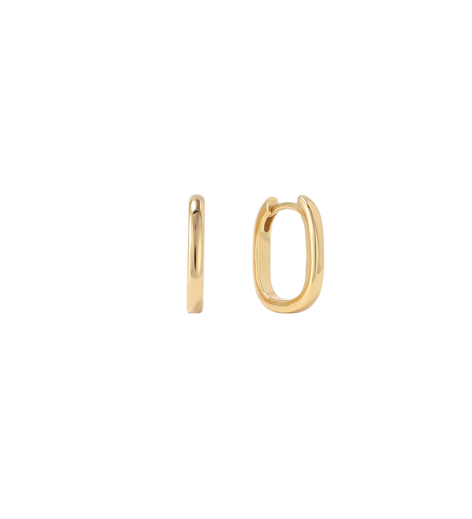 Quiet Icon-Square Huggies | 15mm-Earrings-14k Gold Vermeil-Blue Ruby Jewellery-Vancouver Canada