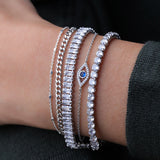 Quiet Icon-Cuban Link Bracelet-Bracelets-Rhodium Plated Sterling Silver-Blue Ruby Jewellery-Vancouver Canada