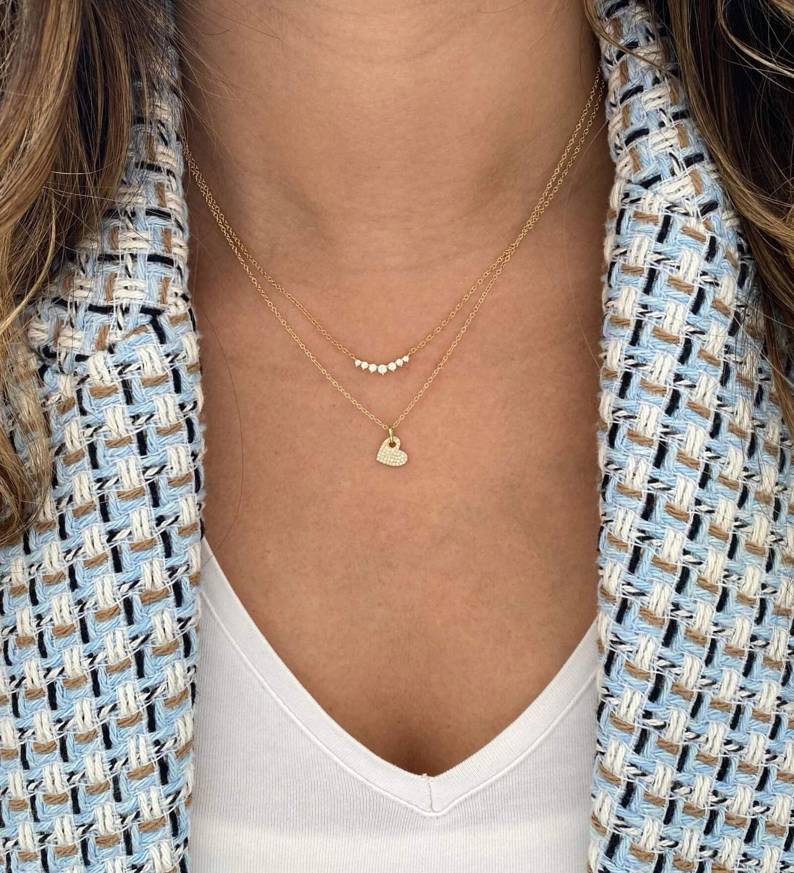 Quiet Icon-Gradual Round CZ Necklace-Necklaces-14k Gold Vermeil, Cubic Zirconia-Blue Ruby Jewellery-Vancouver Canada