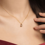 Quiet Icon-Teddy Bear CZ Heart Necklace-Necklaces-14k Gold Vermeil, Cubic Zirconia-Blue Ruby Jewellery-Vancouver Canada