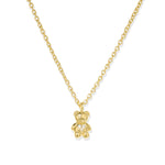 Quiet Icon-Teddy Bear CZ Heart Necklace-Necklaces-14k Gold Vermeil, Cubic Zirconia-Blue Ruby Jewellery-Vancouver Canada