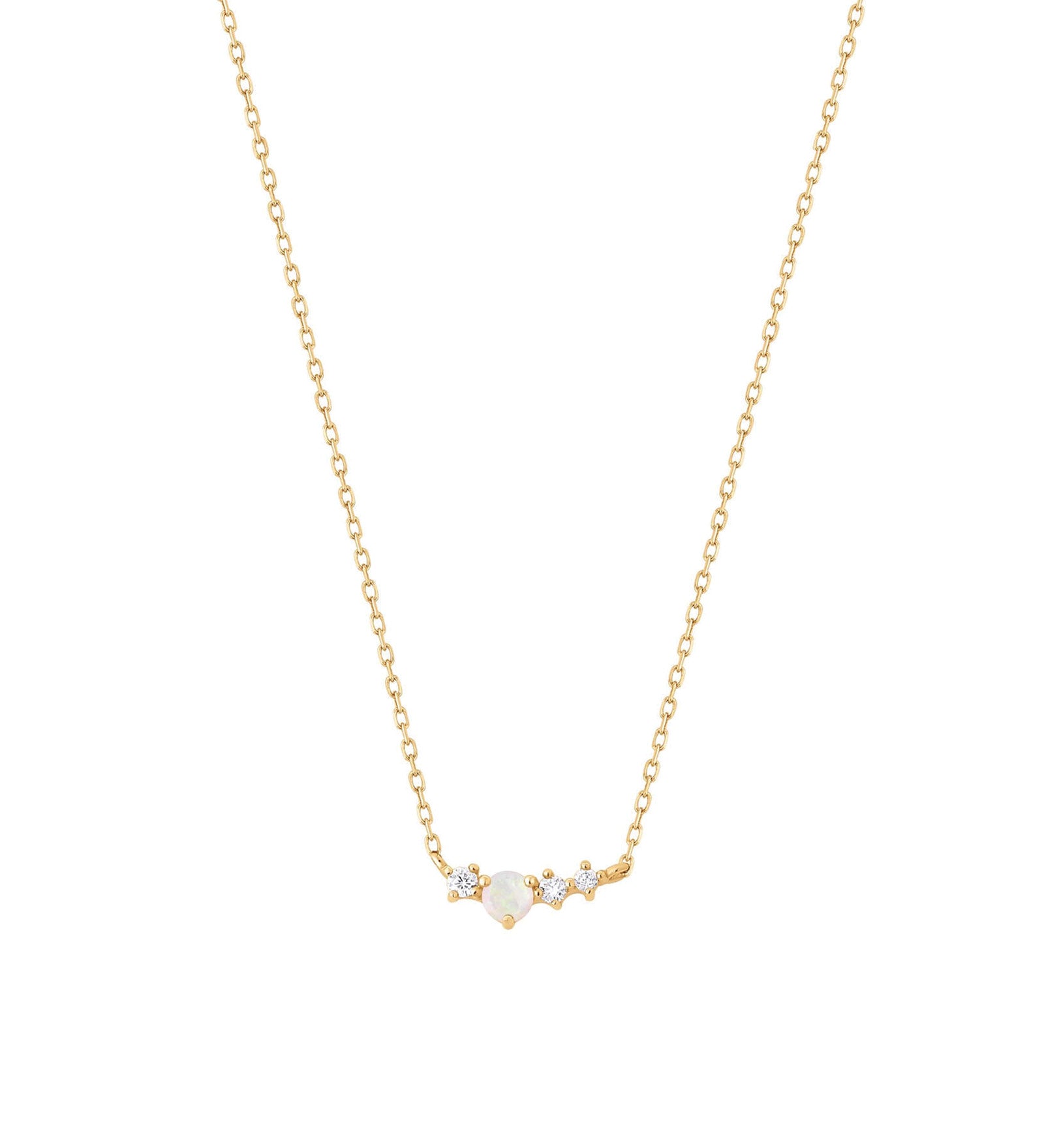 Quiet Icon-Scatter Opal CZ Necklace-Necklaces-14k Gold Vermeil, Cubic Zirconia-Blue Ruby Jewellery-Vancouver Canada