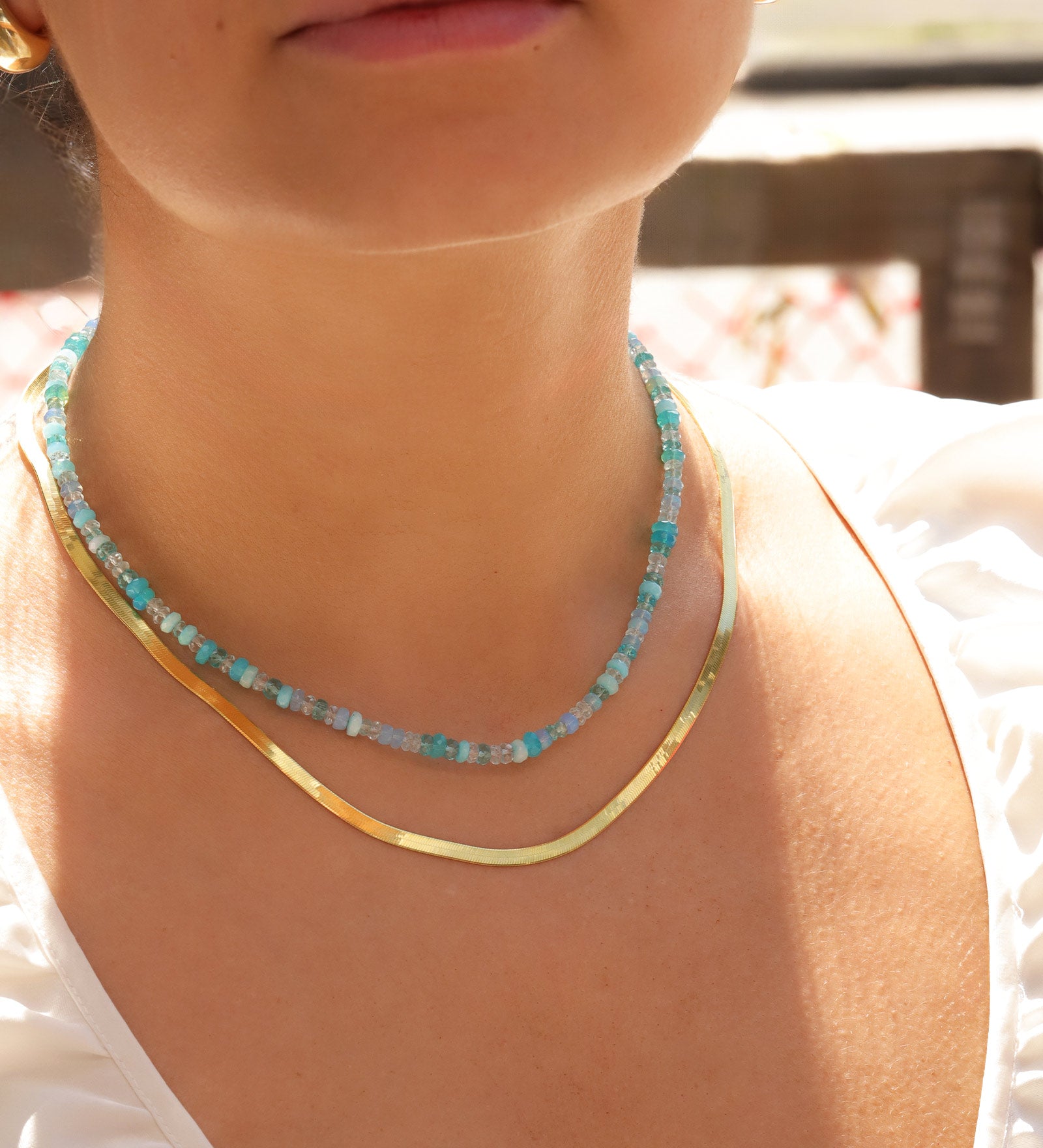 Quiet Icon-Herringbone Necklace | 3mm-Necklaces-14k Gold Vermeil-Blue Ruby Jewellery-Vancouver Canada