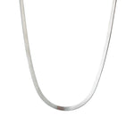 Herringbone Necklace | 3mm Rhodium-plated Sterling Silver,