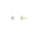 Enamel Star Studs 14k Gold Vermeil, Blue Enamel