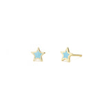 Enamel Star Studs 14k Gold Vermeil, Blue Enamel