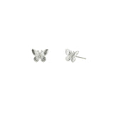 Butterfly Studs Rhodium Plated Silver