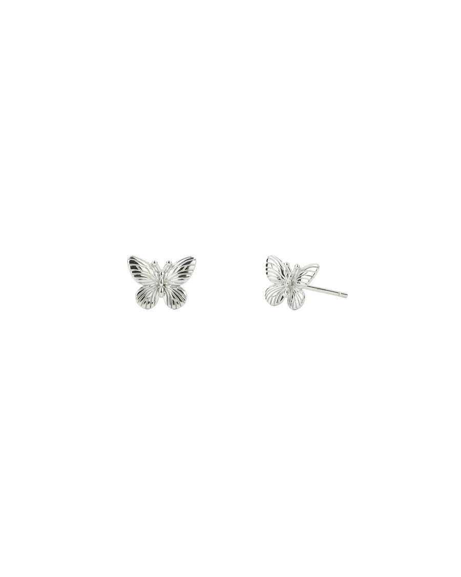 Butterfly Studs Rhodium Plated Silver