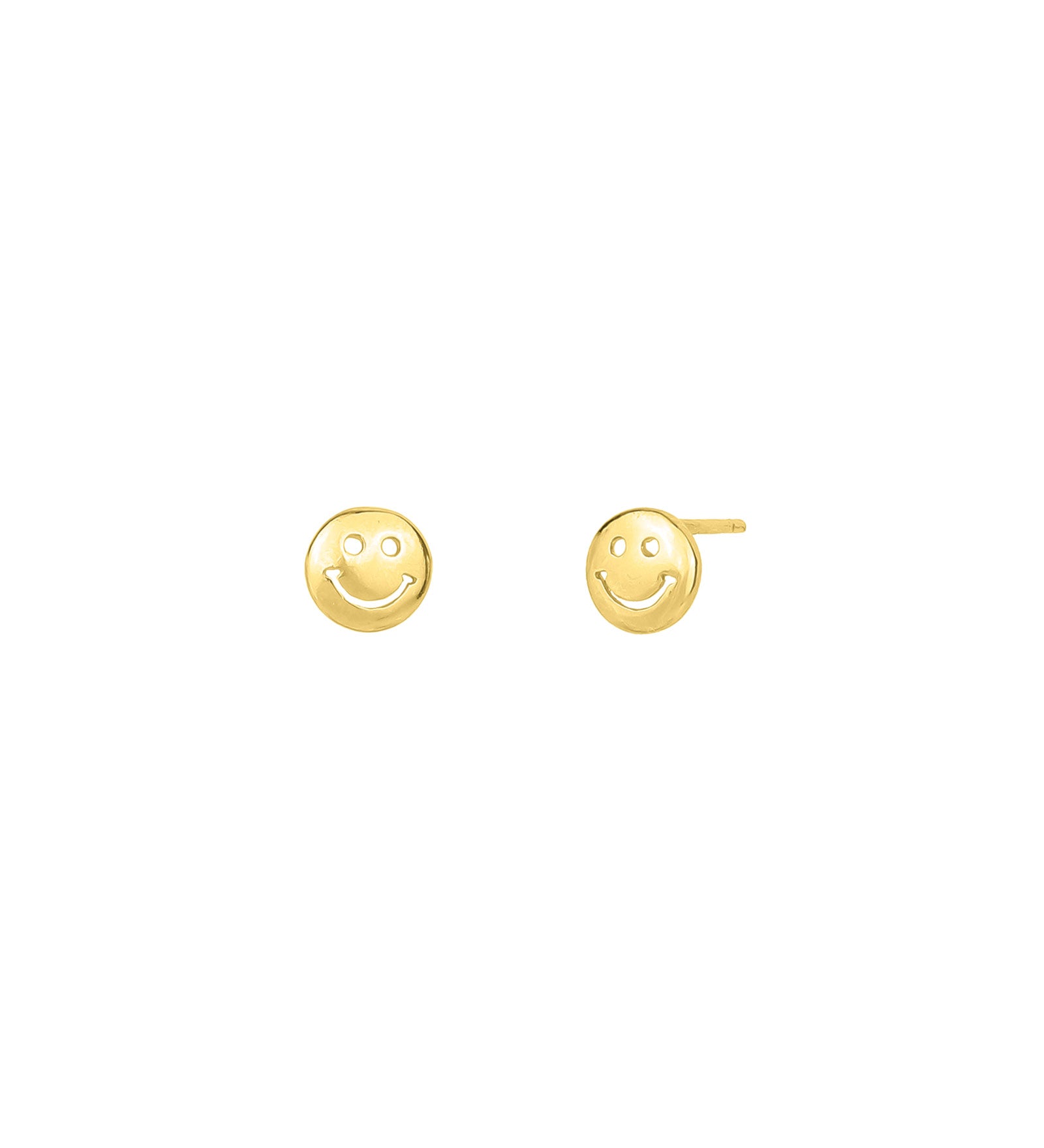 Smiley Face Studs 14k Gold Vermeil