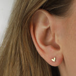 Heart Beaded Halo Studs 14k Gold Vermeil