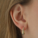 Quiet Icon-Teardrop Huggies | 16mm-Earrings-14k Gold Vermeil-Blue Ruby Jewellery-Vancouver Canada