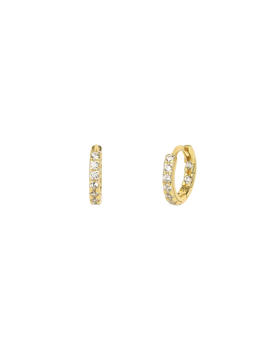 Quiet Icon-CZ Huggies | 12mm-Earrings-14k Gold Vermeil, Cubic Zirconia-Blue Ruby Jewellery-Vancouver Canada