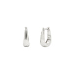 Teardrop Huggies | 16mm Rhodium-plated Silver