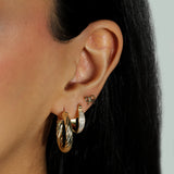 Quiet Icon-Pavé Teardrop Huggies-Earrings-14k Gold Vermeil, Cubic Zirconia-Blue Ruby Jewellery-Vancouver Canada